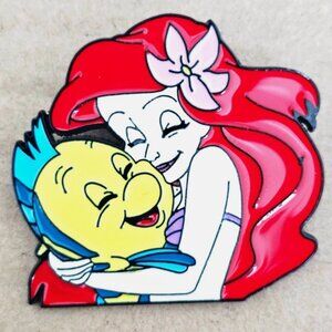 Ariel Flounder Enamel Pin, The Little Mermaid, Disney Fan Art, Collector Cartoon